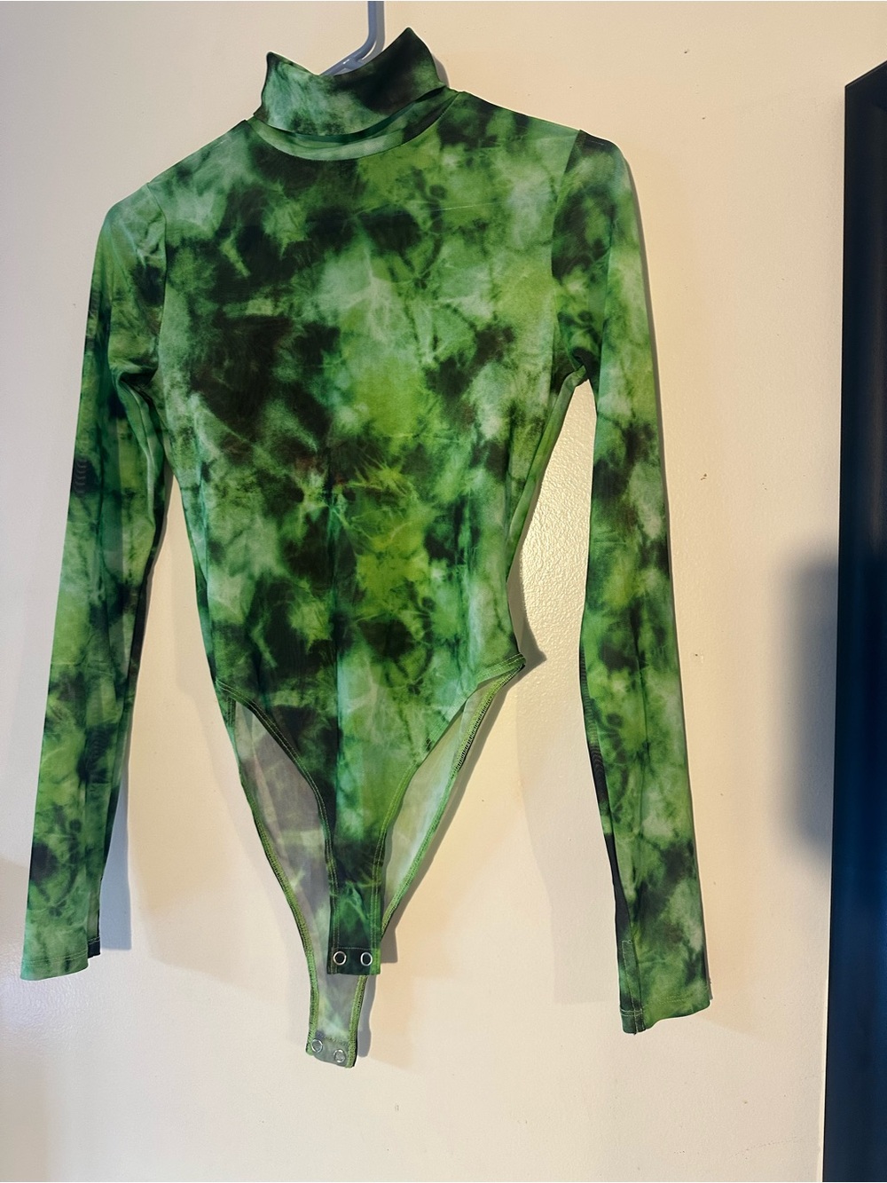 Forever 21 Green Tie Dye Mesh Bodysuit Size M